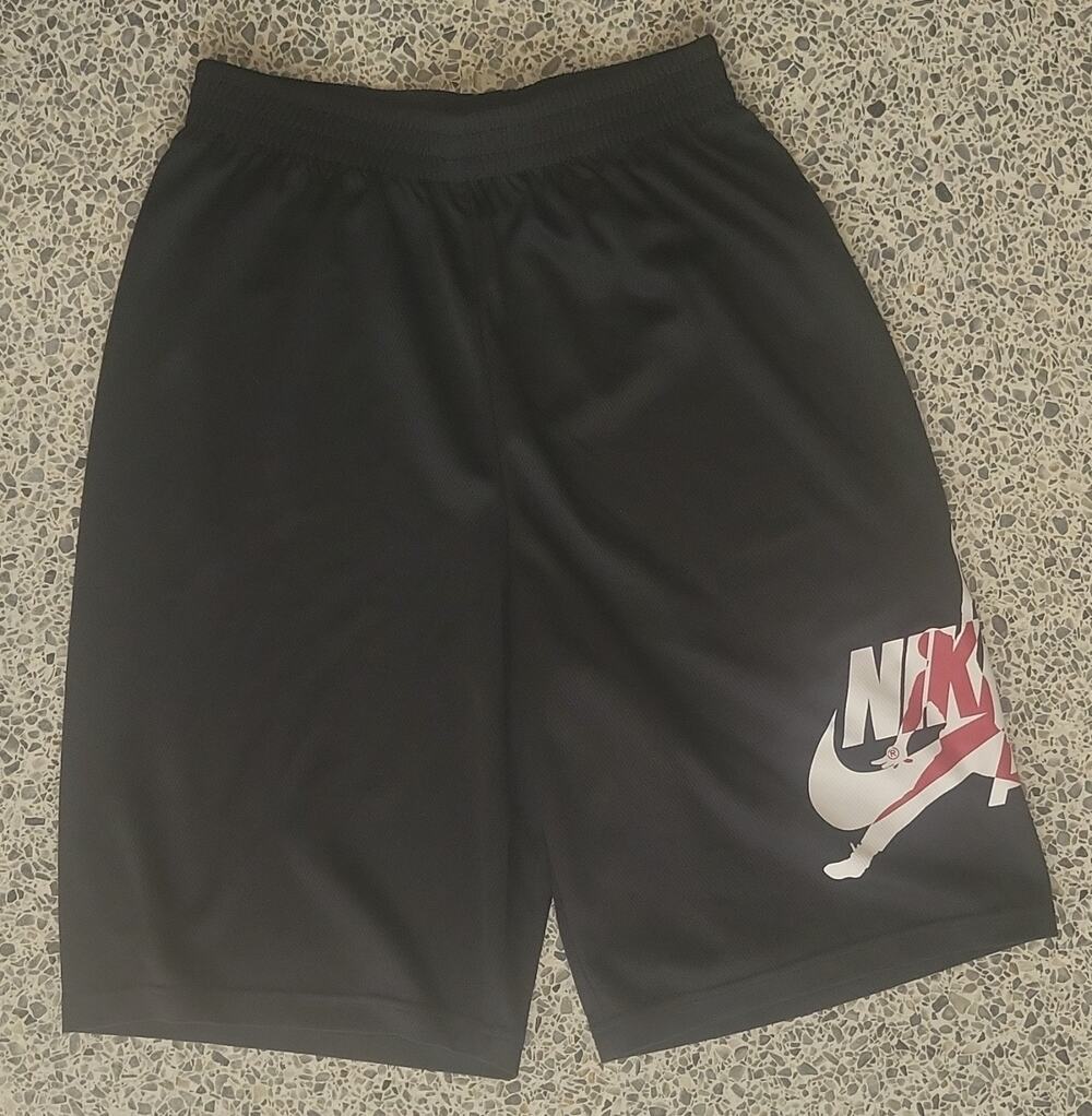 Jordan Boys XL Black Mesh Basketball Shorts Drawstring Jumpman Logo